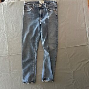 AGOLDE High Rise Slim Straight Leg Jeans Medium Wash Blue Size 28 Made in USA